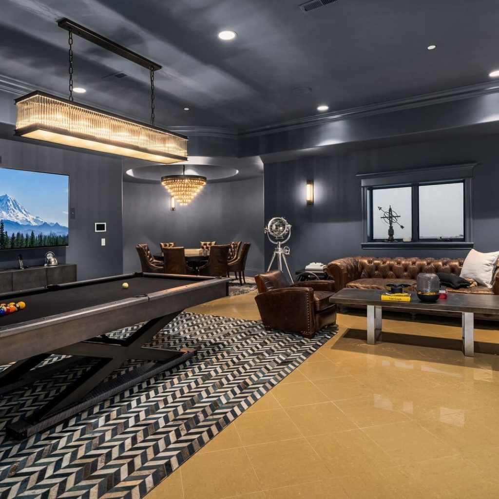 Entertainment Lounge in Ciara and Russell Wilson’s Former WA Home