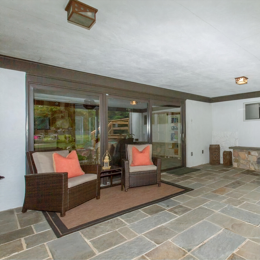Outdoor Sitting Area in Jason Kelce's  Pennsylvania Home