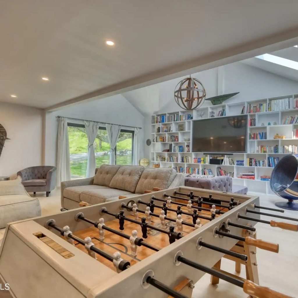 Game room in Christopher Reeve’s Former MA Home