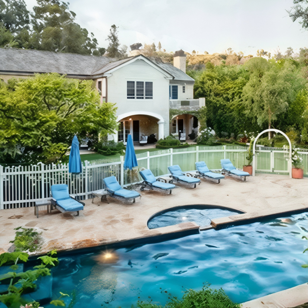 Pool Area of Bill Lawrence and Christa Miller's Former CA Home
