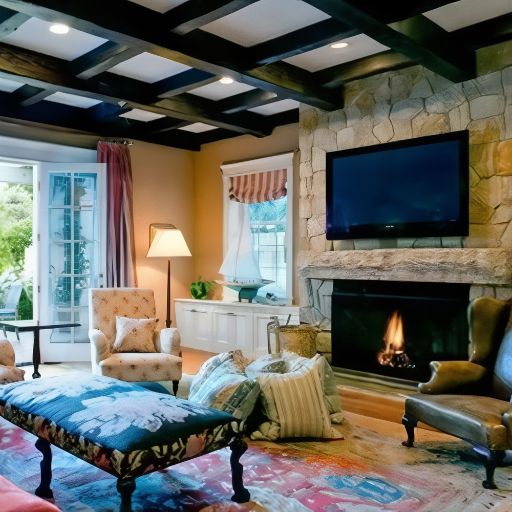Family Room in Bill Lawrence and Christa Miller's Former CA Home