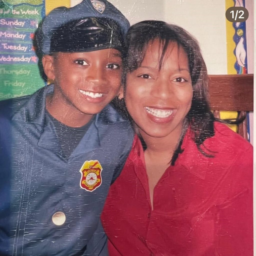 Young Donovan Mitchell with his Mom