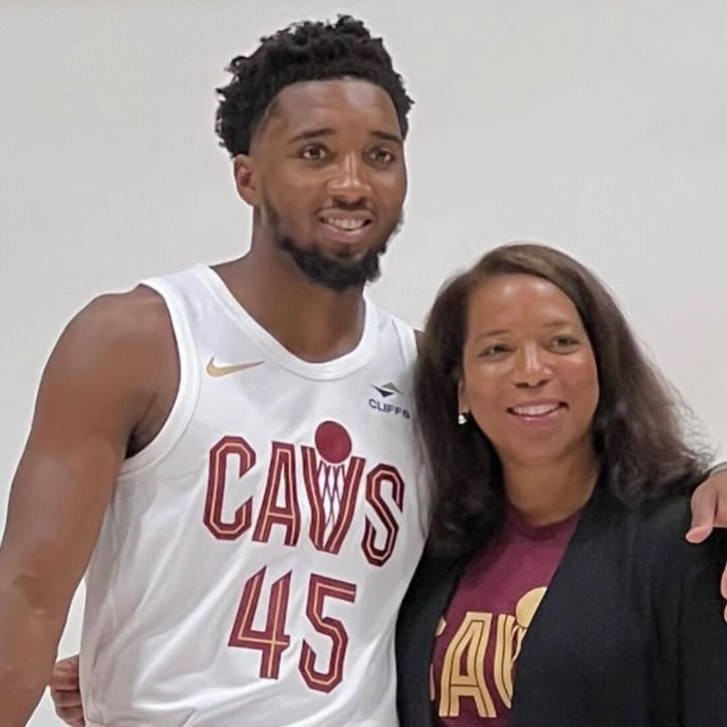 Donovan Mitchell with his Mom