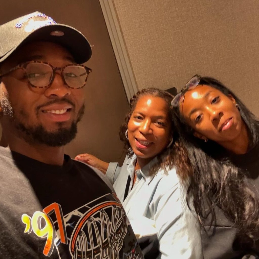 Donovan Mitchell with his Mom