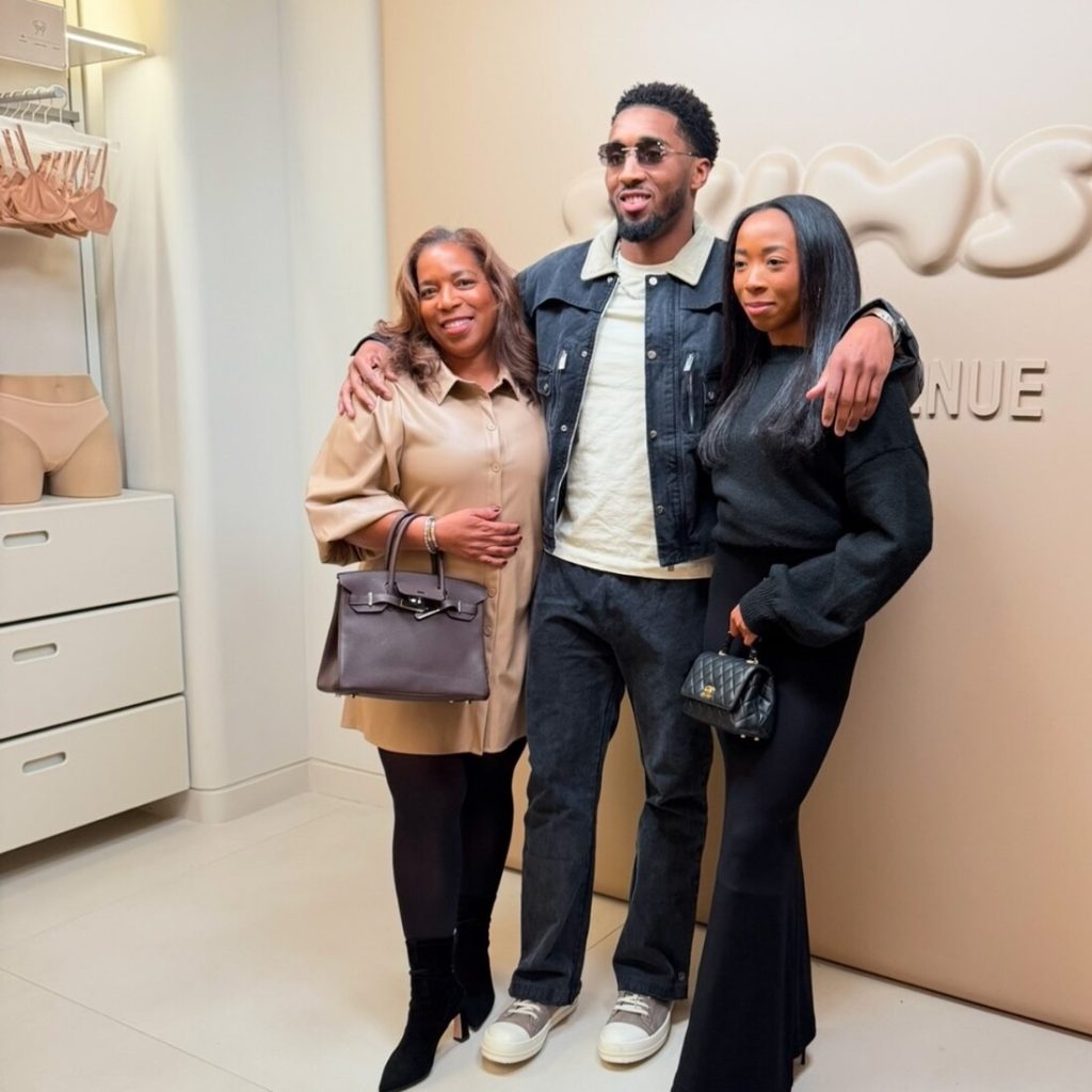 Donovan Mitchell with his Mom