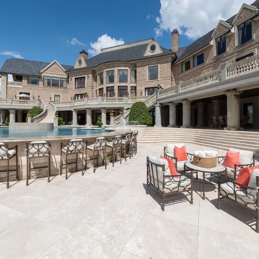Backyard Pool Terrace of Steve Harvey’s GA Home