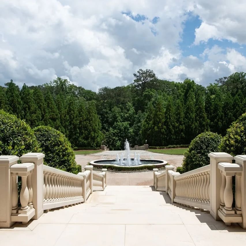 Staircase Fountain View of Steve Harvey’s GA Home