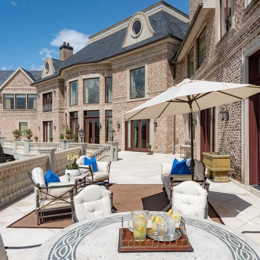 Brick Mansion Terrace of Steve Harvey’s GA Home