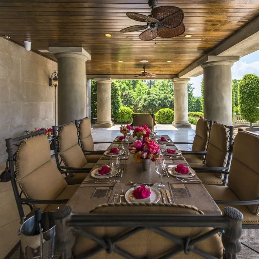 Outdoor Dining Area of Steve Harvey’s GA Home