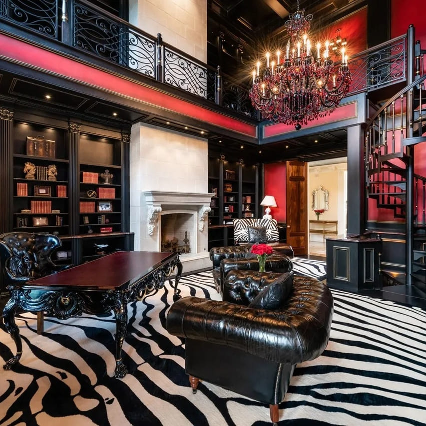 Dramatic Library in Steve Harvey’s GA Home