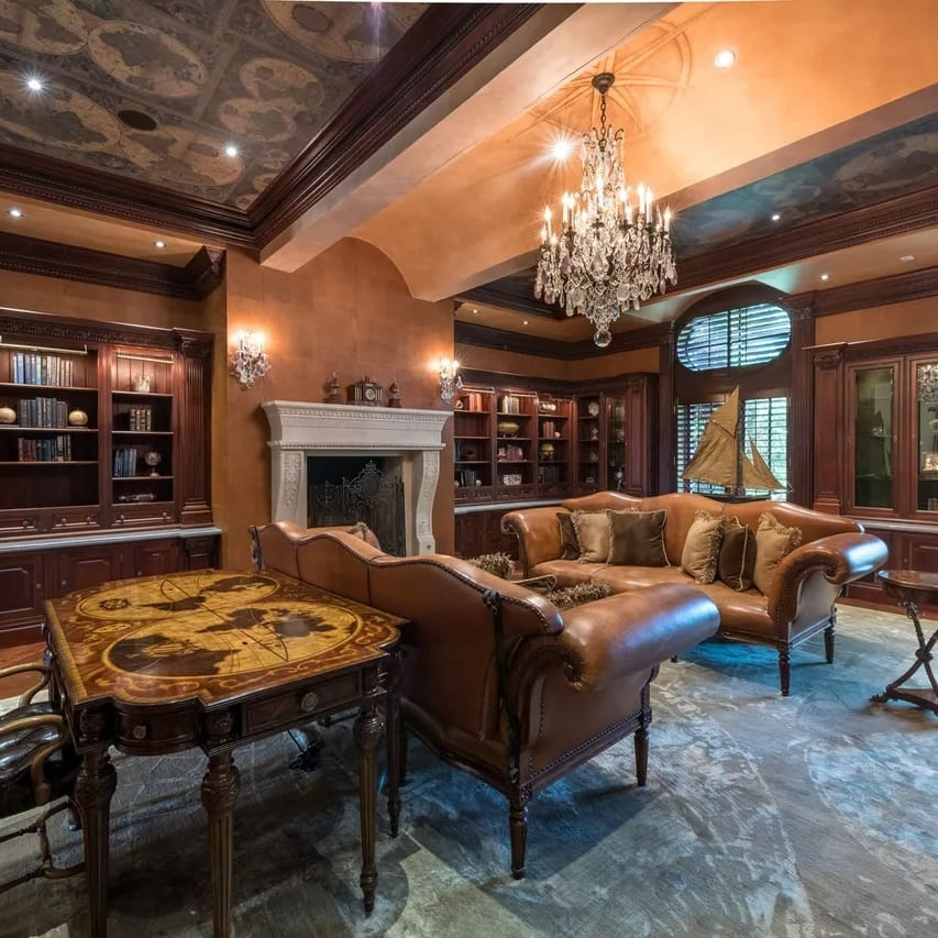 Warm Study in Steve Harvey’s GA Home